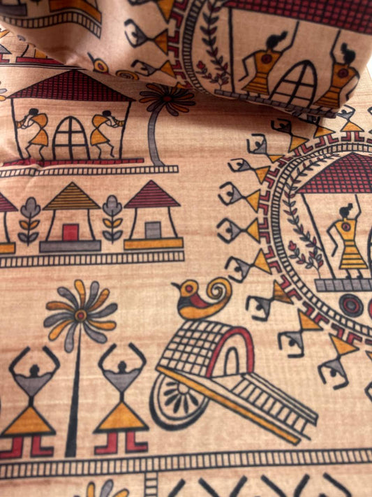 Gray tussar silk saree