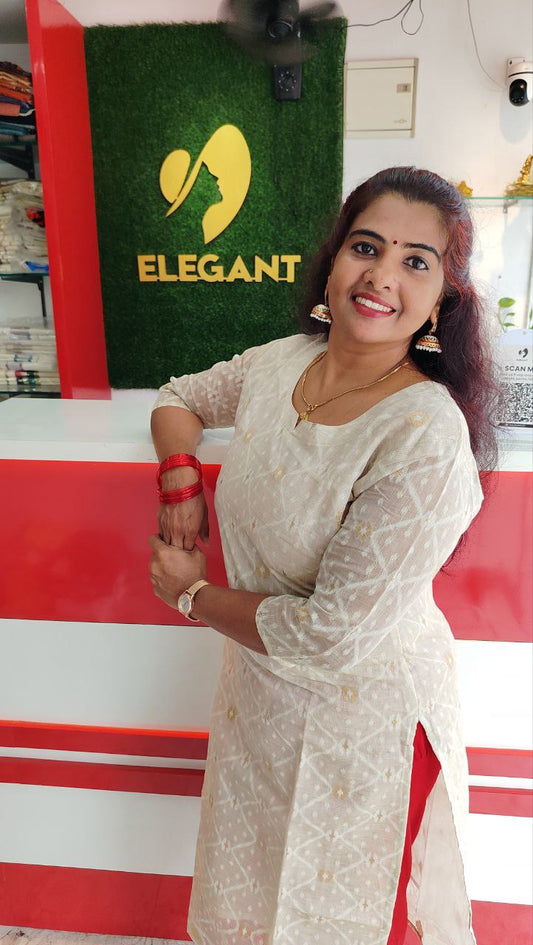 Buy Online Onam Special Top with Self Design and Lining