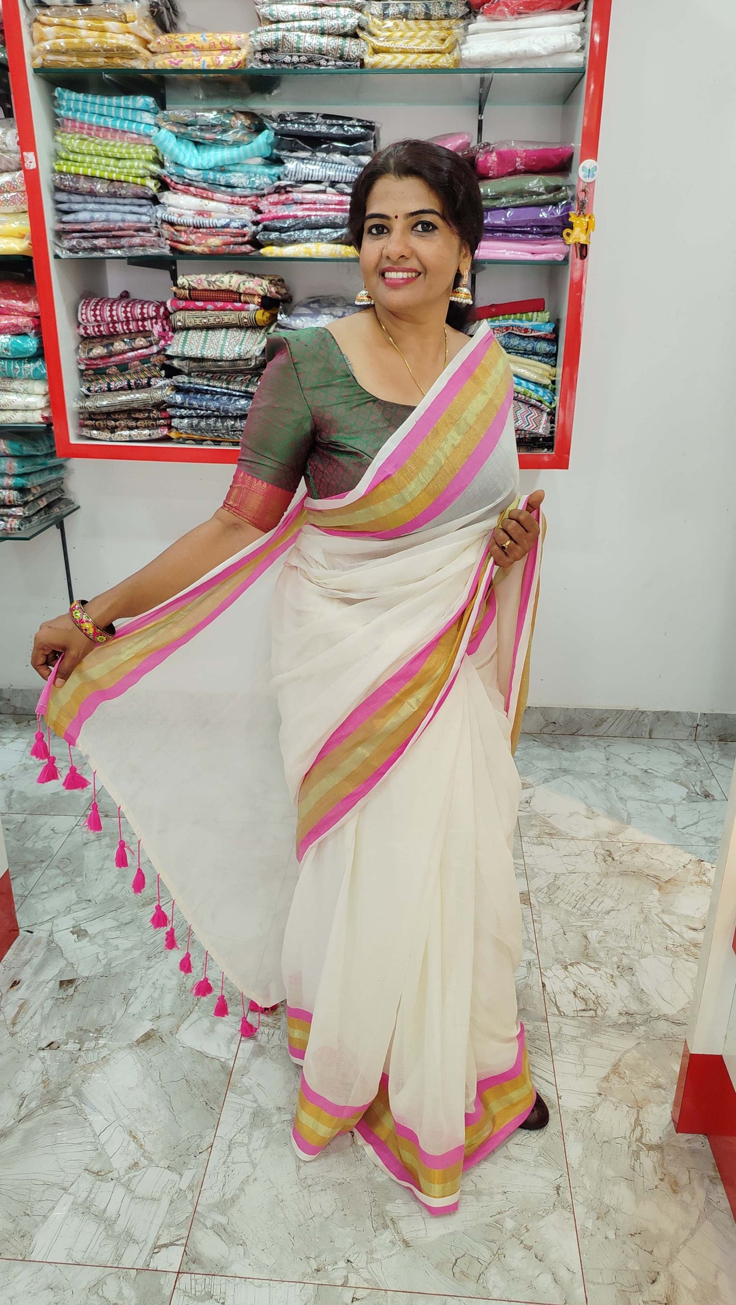 Mul Cotton Onam Saree