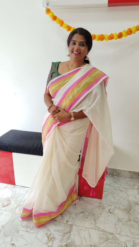 Mul Cotton Onam Saree