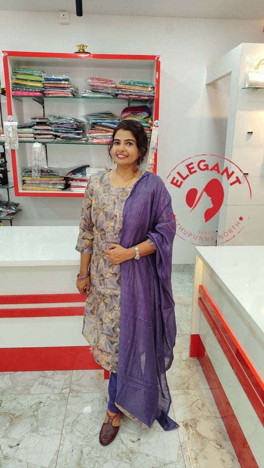 Silk Churidar Set Shimmer – Elegant Ethnic Wear for Special Events