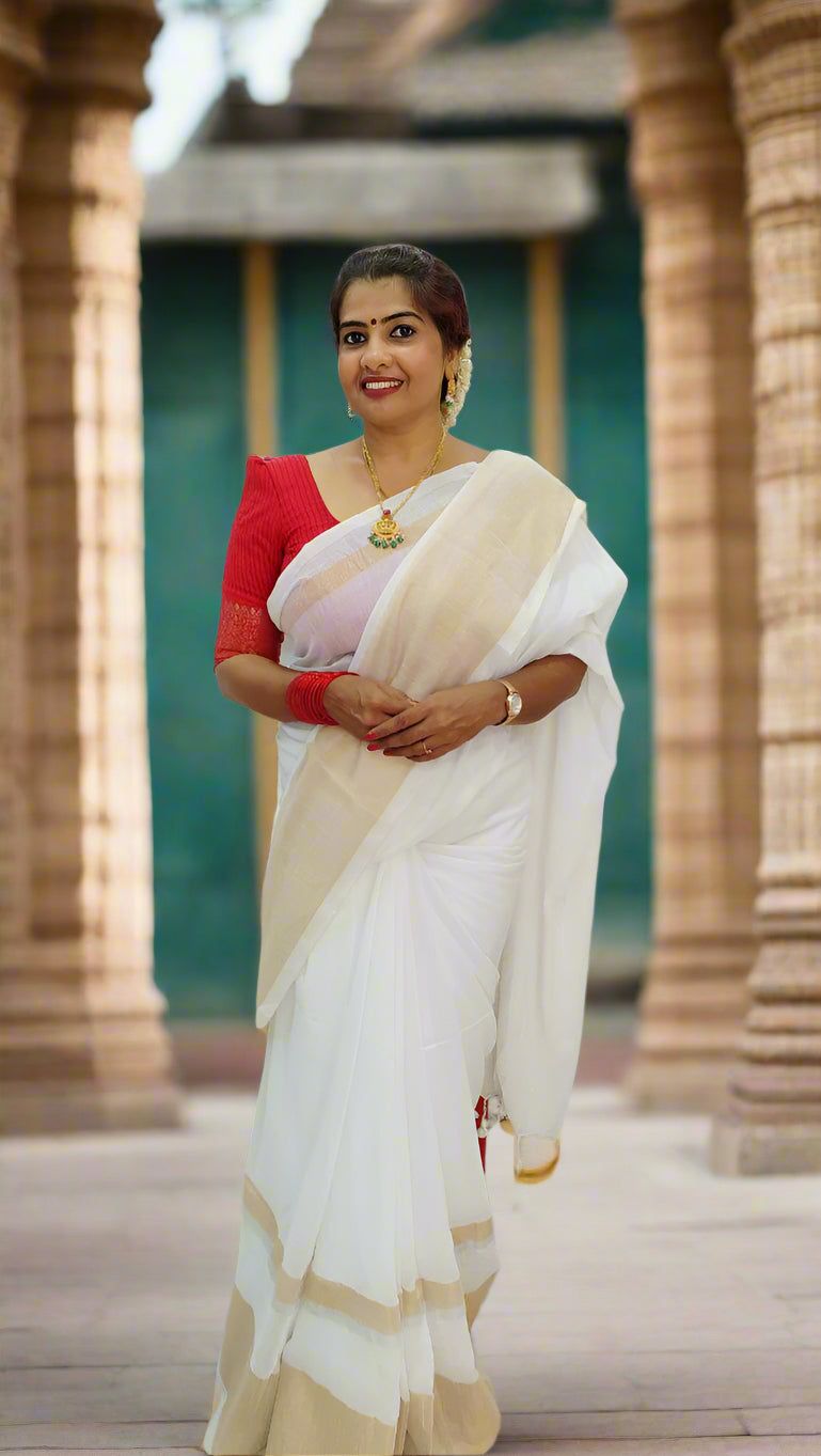 Mul Cotton Onam Saree