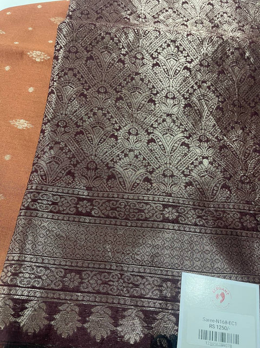 Brown semi silk saree