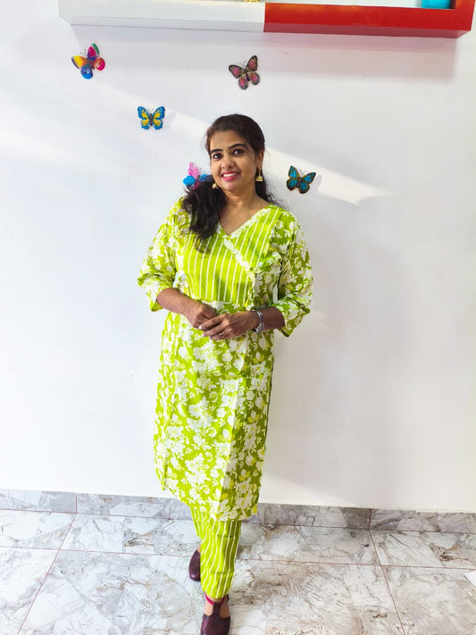 Affordable Green Cord Set, Pure Jaipur Cotton