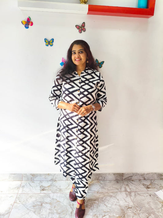 Affordable Black and White Cord Set, Rayon