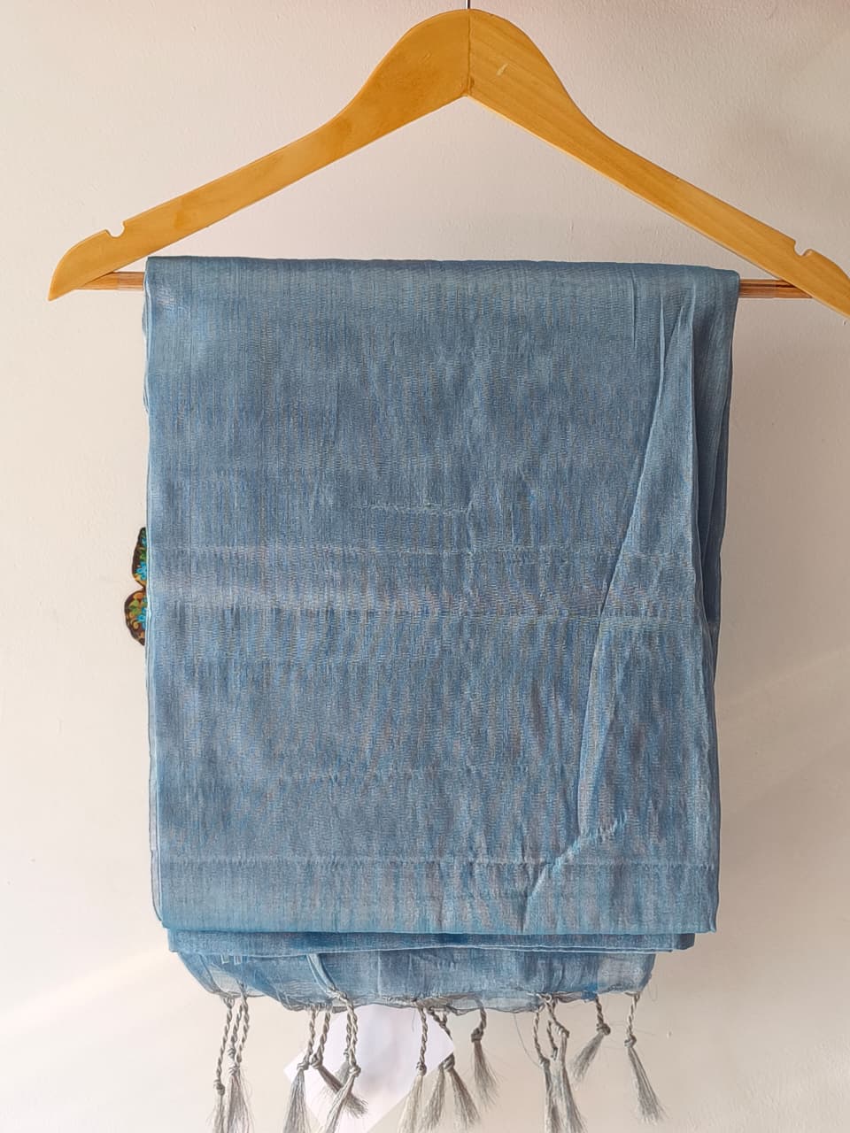 Sky Blue Mul Tissue Saree