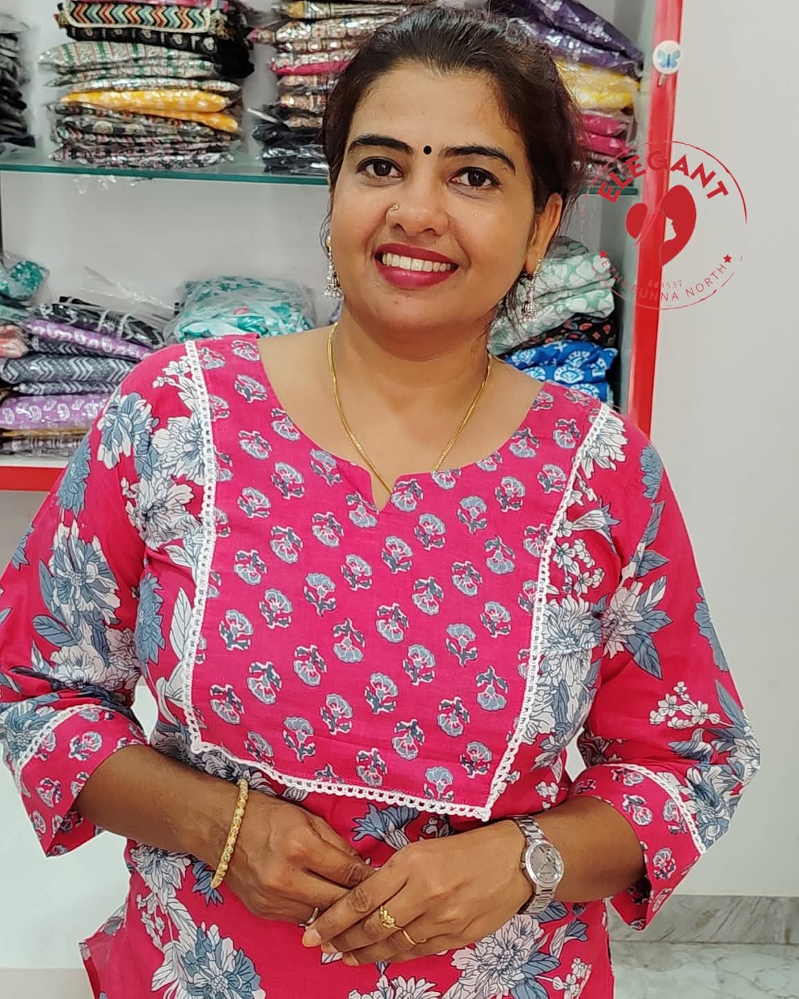 Pink Camric Cotton Cord Set