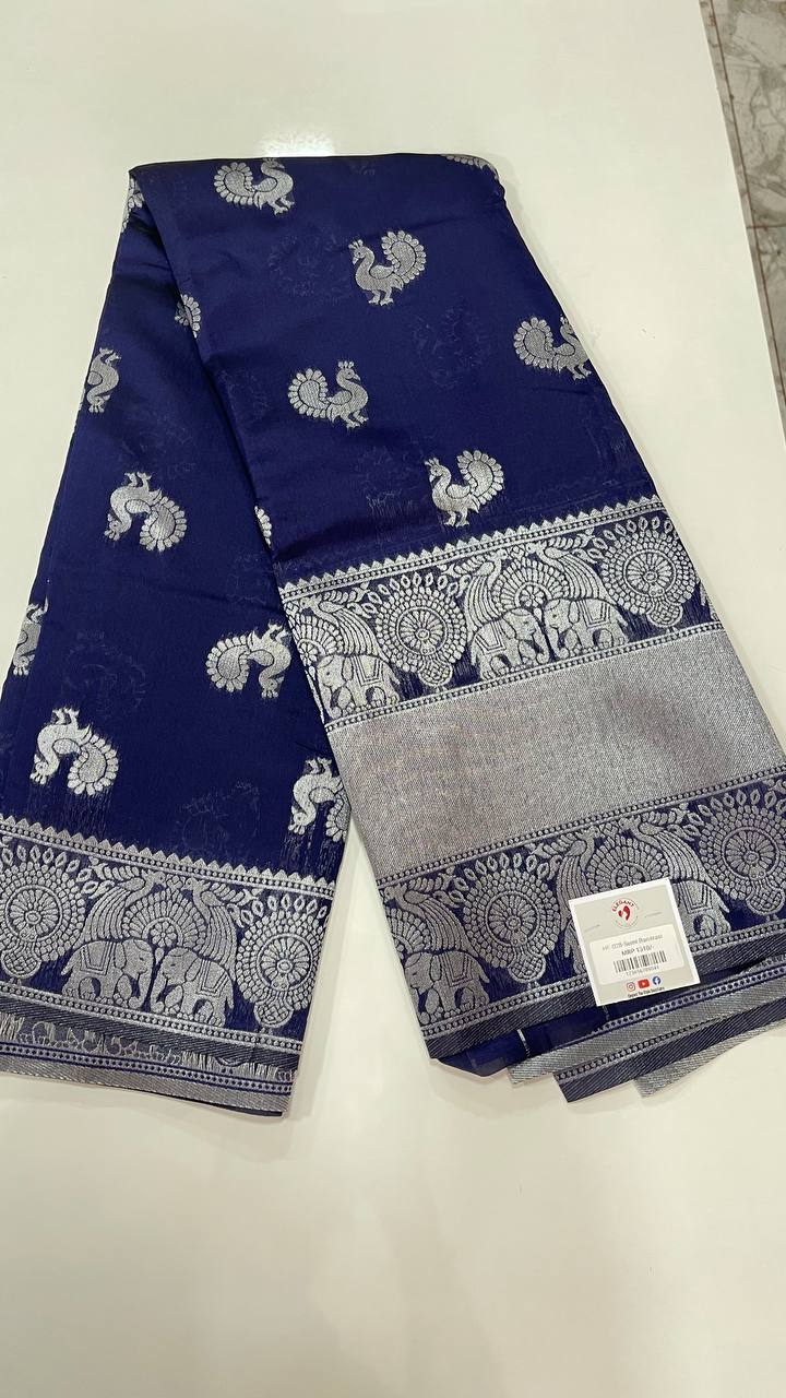 Semi Banarasi Silk Sarees - Elegant The Style Sanctuary