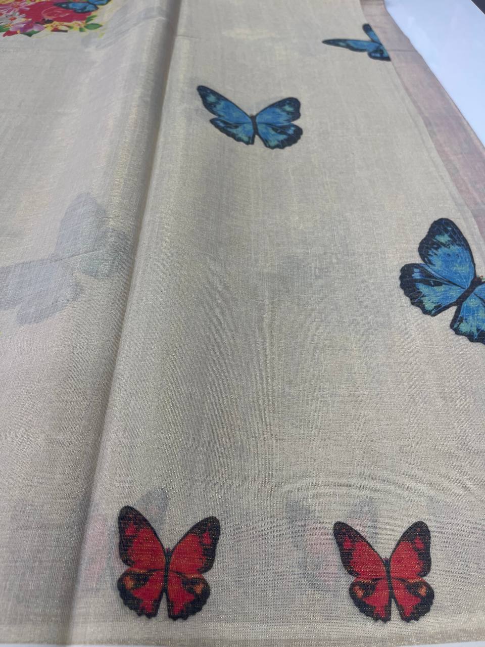 Set Saree | Tissue | All over Butterfly Digital Print