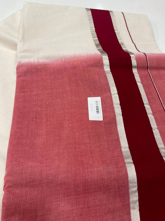 Set Saree | Cotton | Double Shade With Silver-Zari Boarder