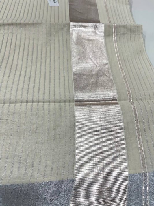 Set Saree | Cotton | Silver Zari Boarder