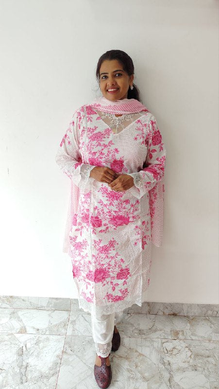 Buy Online Pink Cotton Churidar Set – Elegant, Comfortable & Stylish