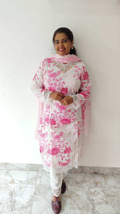 Buy Online Pink Cotton Churidar Set – Elegant, Comfortable & Stylish