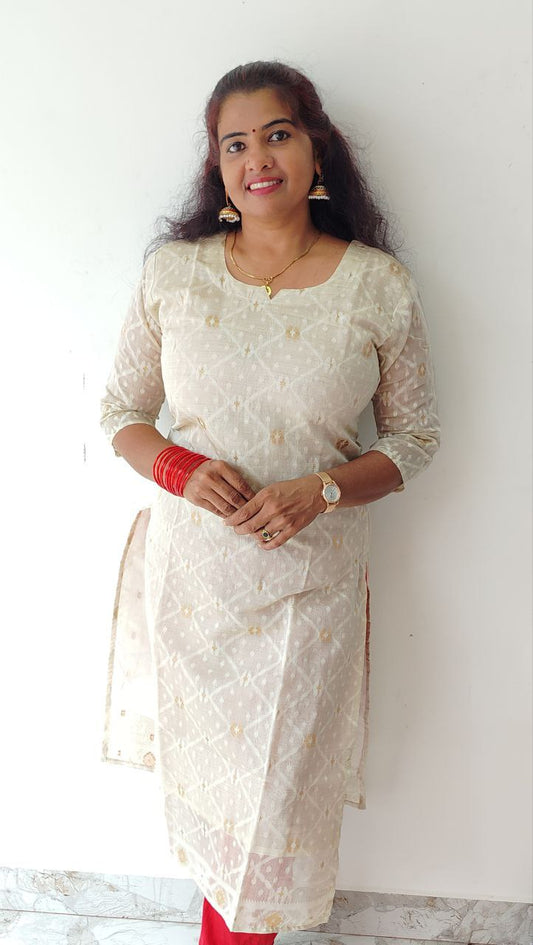 Buy Online Onam Special Top with Self Design and Lining