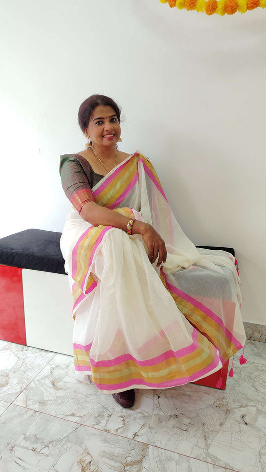 Mul Cotton Onam Saree