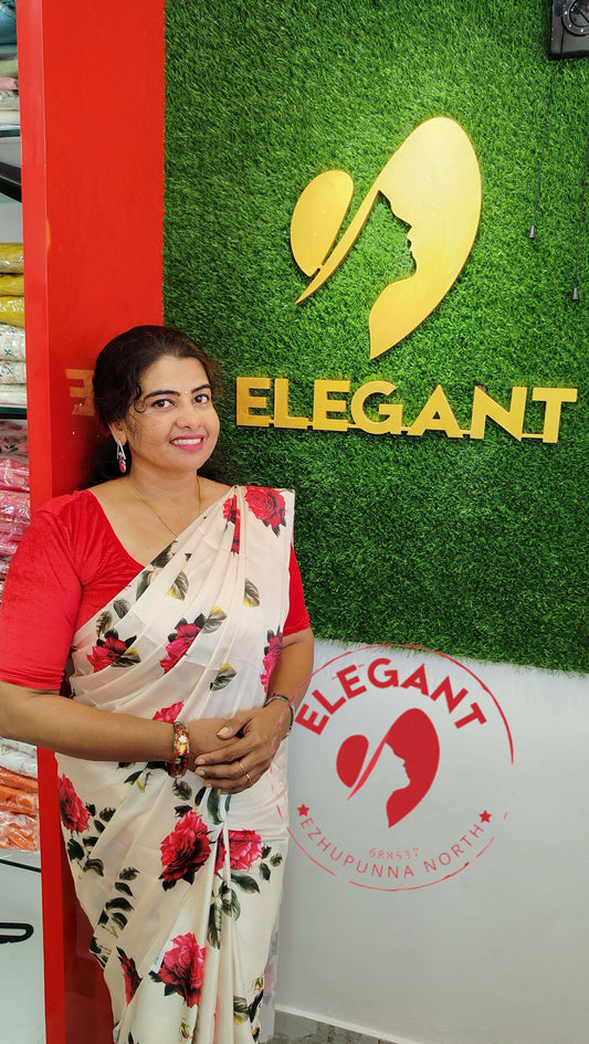 Elegant Satin Silk Sarees with floral design perfect for party and occasion wear