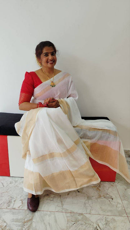 Mul Cotton Onam Saree