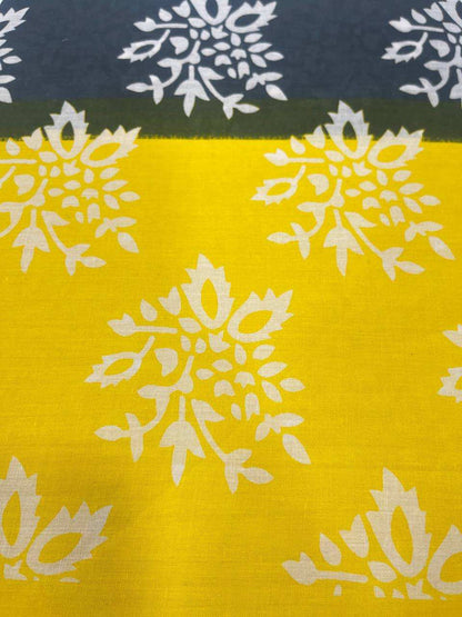 Mulmul Cotton Sarees in Yellow and Black Shade – Elegant Drapes