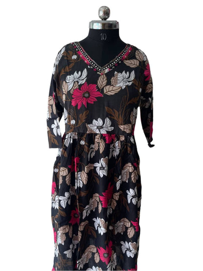 Black Rayon Churidar Set