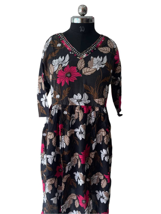 Floral rayon churidar set