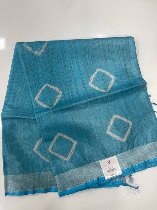 Light blue colour semi jute silk saree