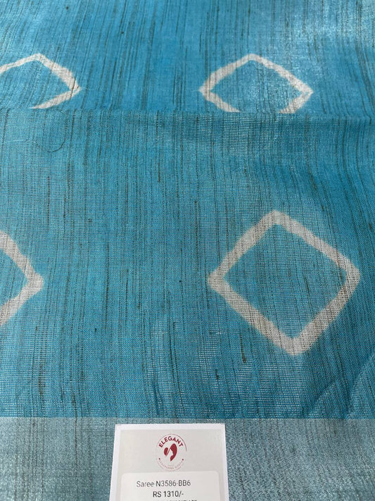 Light blue colour semi jute silk saree