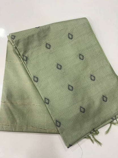 Grey colour semi silk saree