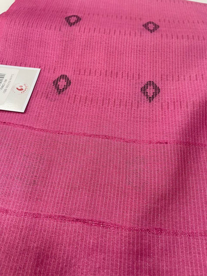 Pink colour semi silk saree