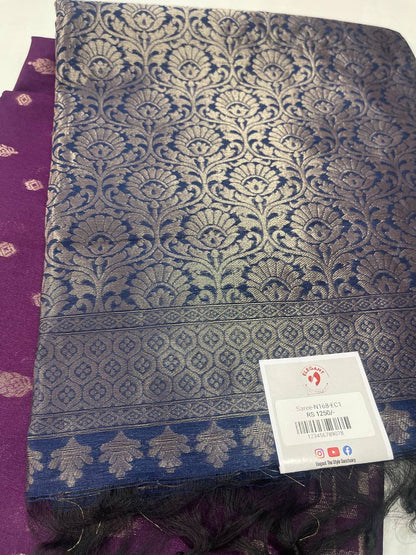 Violet semi silk saree