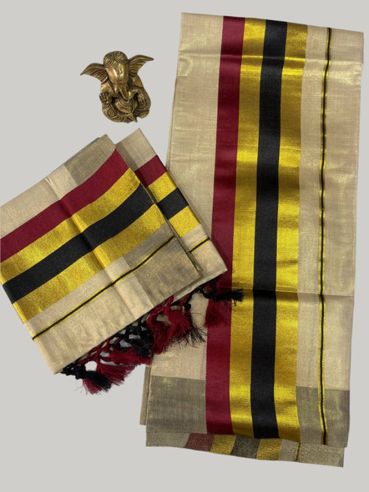 Tissue set mund with kasav,red, and black stripes 