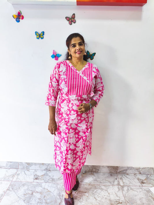 Affordable Pink Cord Set, Pure Jaipur Cotton