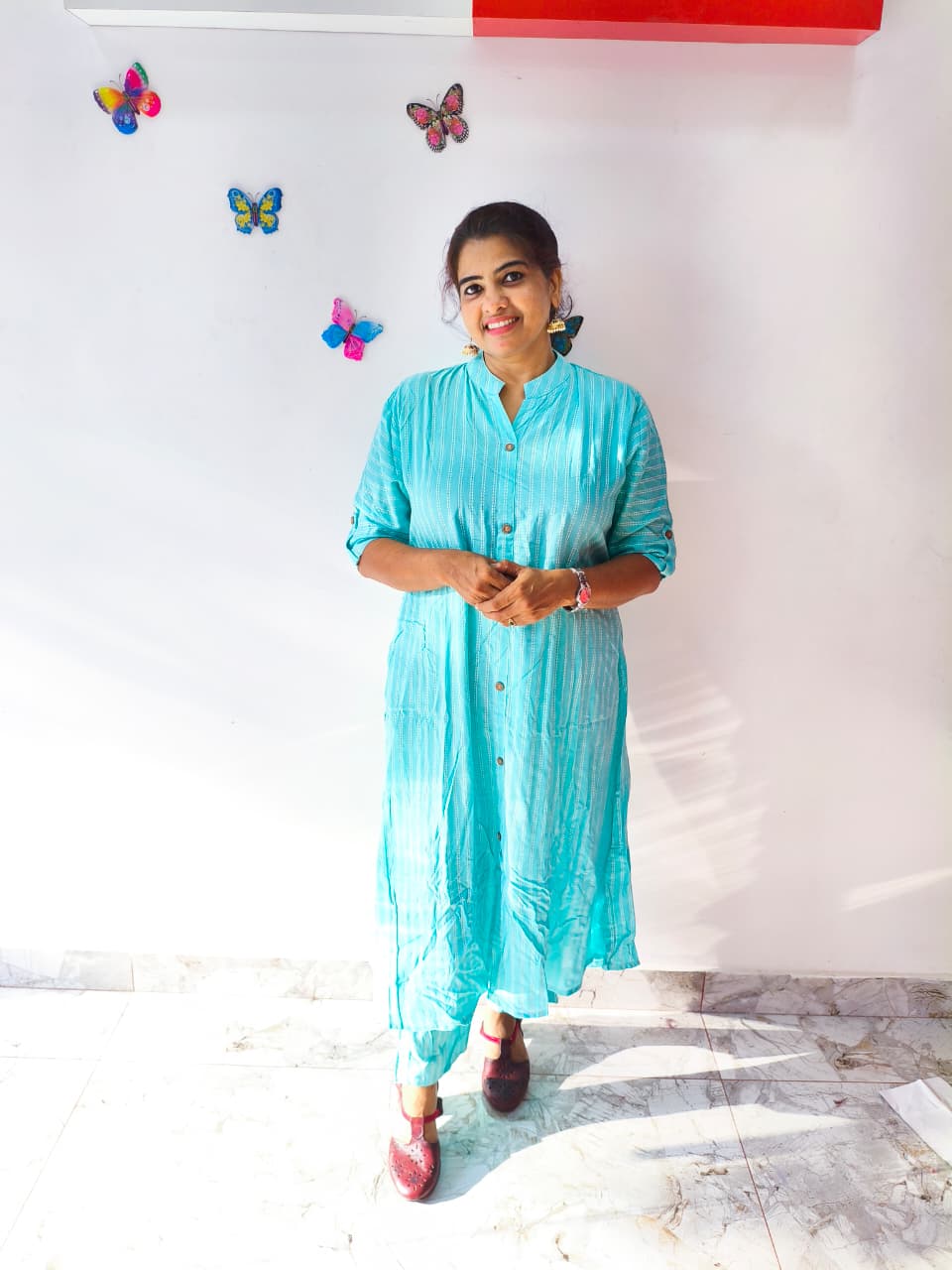 Affordable Ocean Blue Cord Set, Rayon