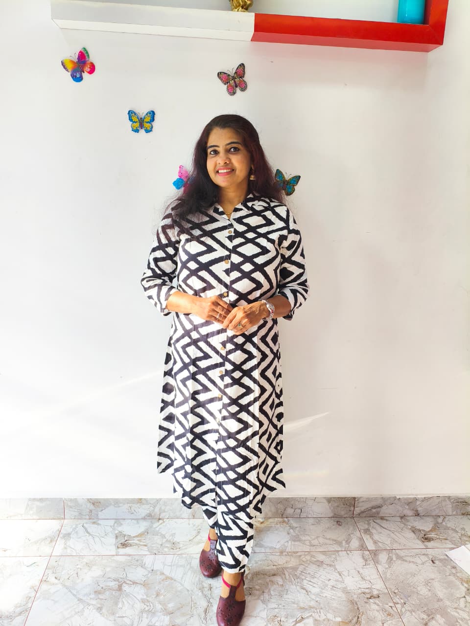 Affordable Black and White Cord Set, Rayon