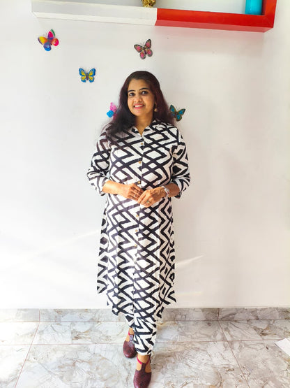 Affordable Black and White Cord Set, Rayon