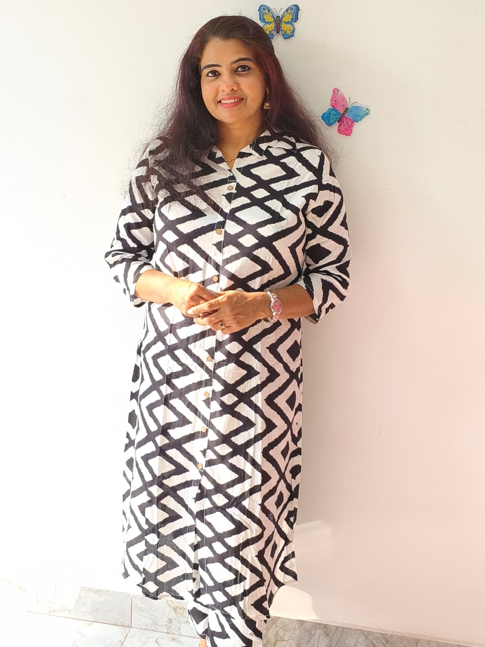 Affordable Black and White Cord Set, Rayon