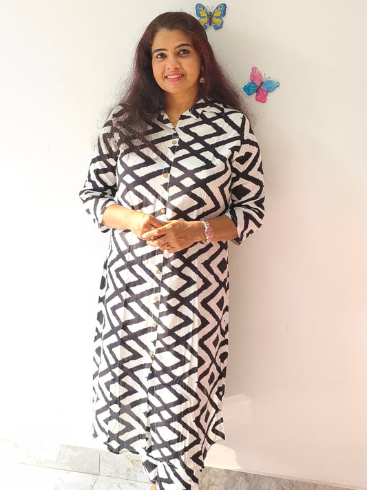 Affordable Black and White Cord Set, Rayon