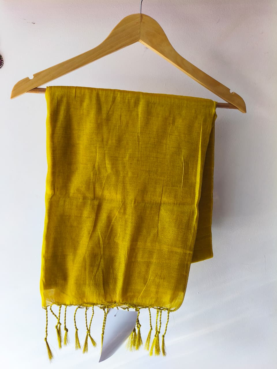 Yellow Mul Tissue Saree
