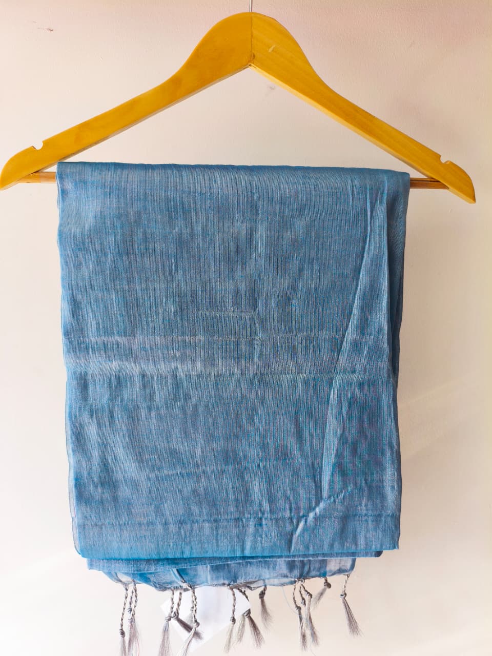 Sky Blue Mul Tissue Saree