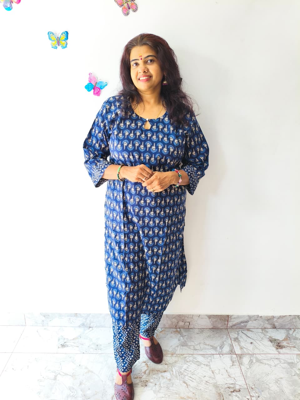 Blue Camric Cotton Cord Set