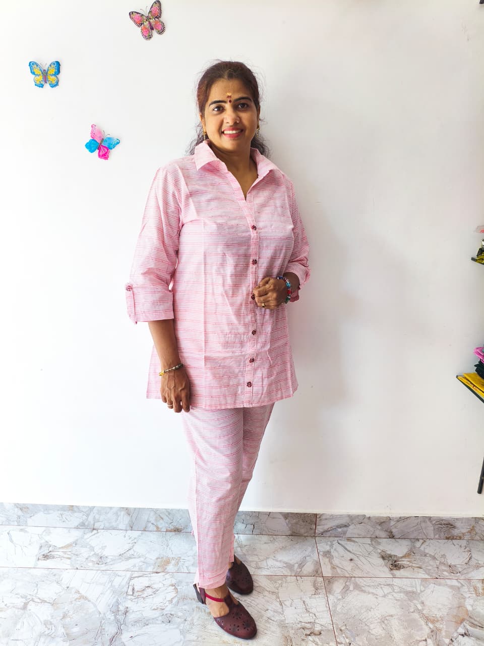 Pink Cotton Cord Set