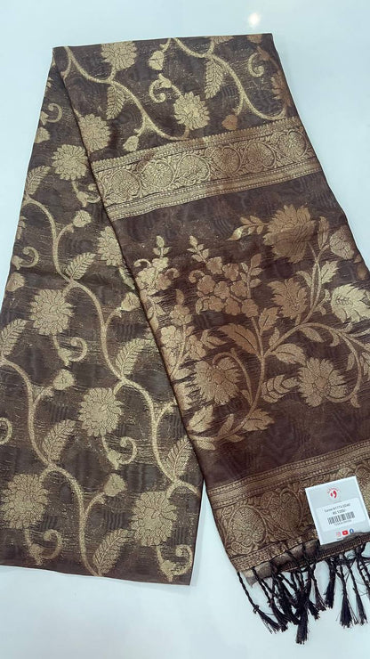 Semi Banarasi Silk Sarees - Elegant The Style Sanctuary