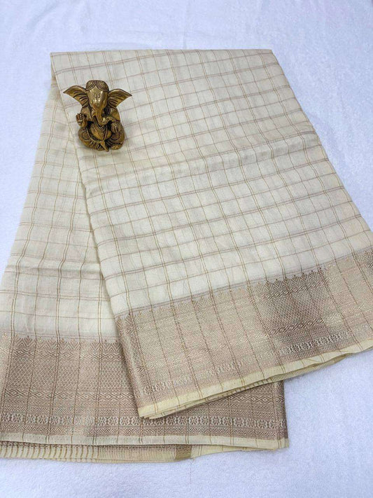 Cream Colour Cotton Silk Saree