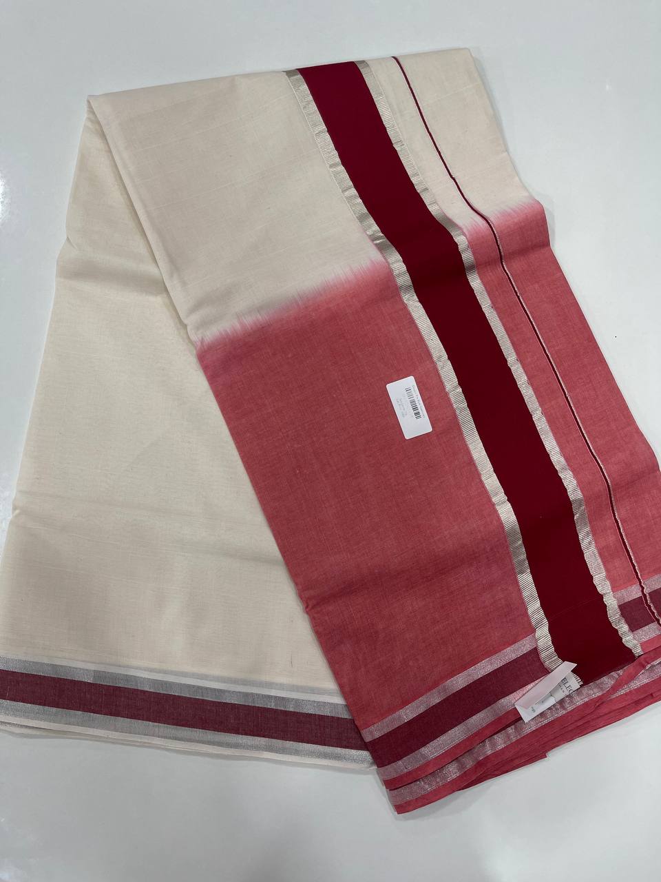 Set Saree | Cotton | Double Shade With Silver-Zari Boarder