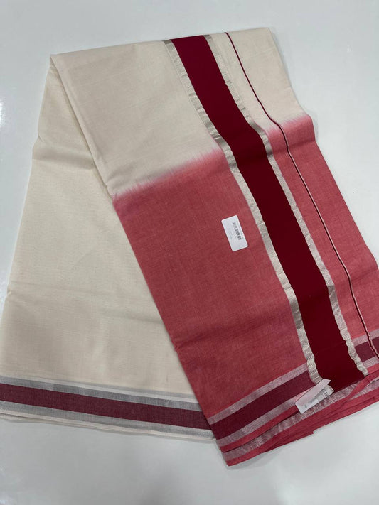 Set Saree | Cotton | Double Shade With Silver-Zari Boarder