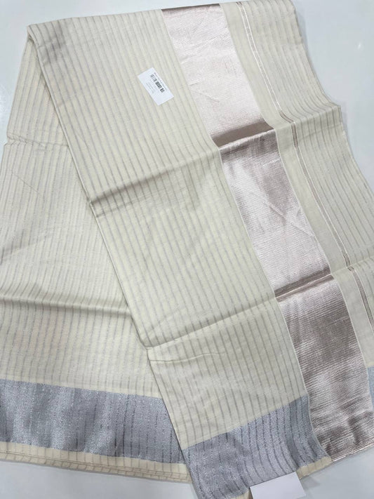 Set Saree | Cotton | Silver Zari Boarder