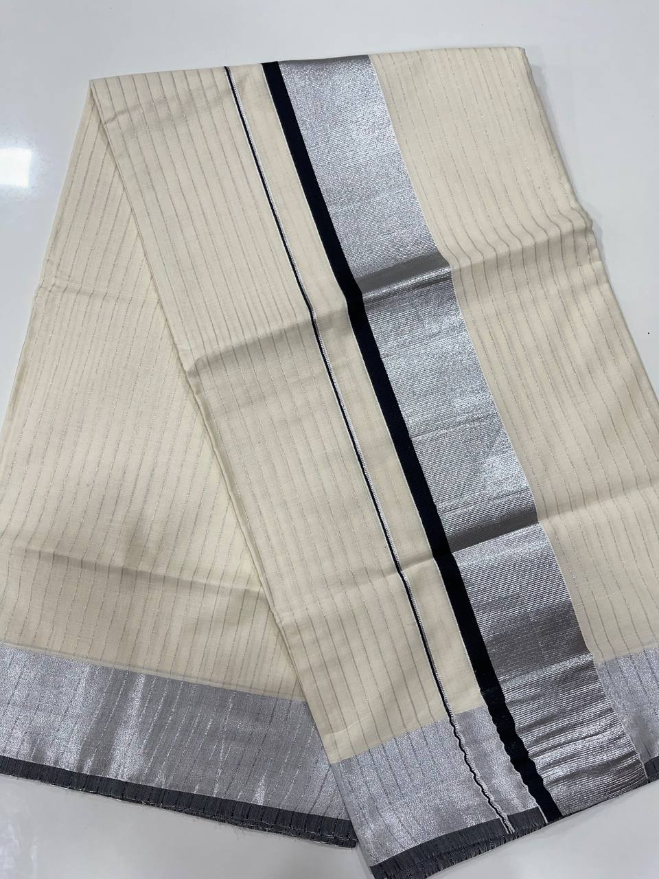 Set Saree | Cotton | Silver-Zari Boarder