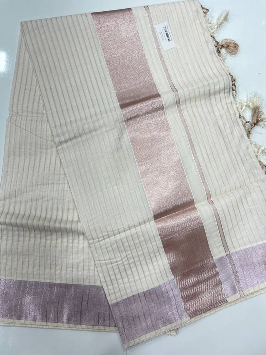 Set Saree | Cotton | Rose Zari Boarder