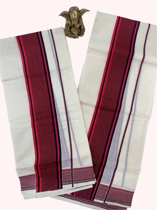 Cotton set mund with red and black stripes