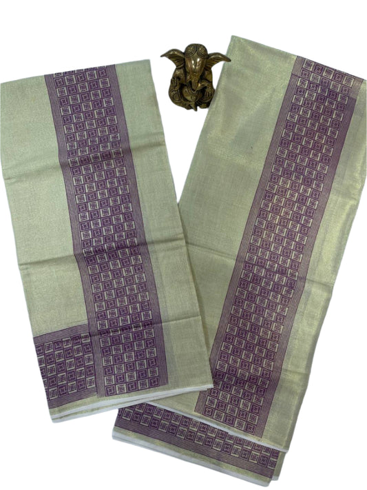 Tissue set mund with purple boarder