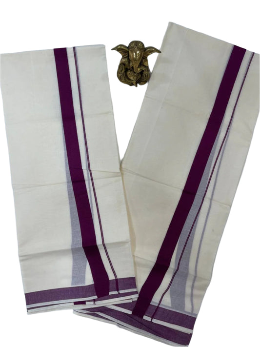 Cotton set mund with purple stripes 